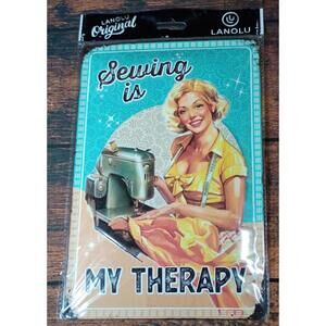 Lanolu Original 'Sewing is My Therapy' Vintage Style Metal Sign